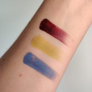 Trio de fards crème N°2 : Jaune/Bleu/Rouge sang